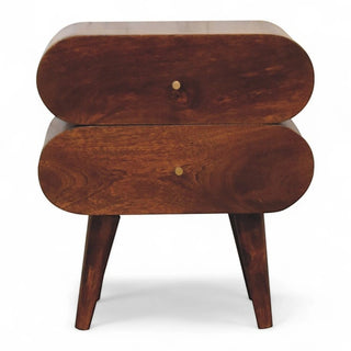 Bubble Chestnut Nightstand Solid Mango Wood - front view