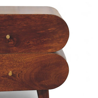 Bubble Chestnut Nightstand Solid Mango Wood - top surface view