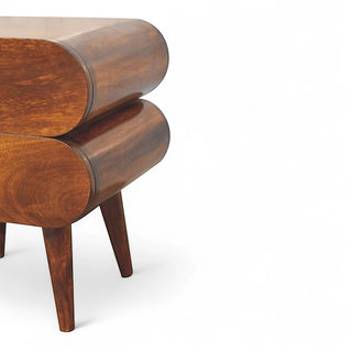 Bubble Chestnut Nightstand Solid Mango Wood - wood grain close up