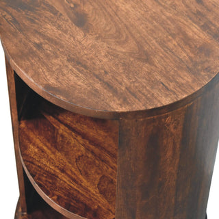 Caden Side Table Open Shelf Solid Mango Wood - lifestyle living room