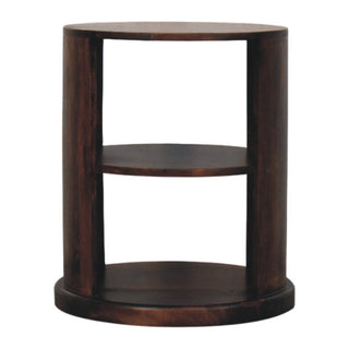 Caden Side Table Open Shelf Solid Mango Wood - front view