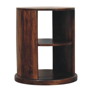 Caden Side Table Open Shelf Solid Mango Wood - open shelf storage detail