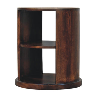 Caden Side Table Open Shelf Solid Mango Wood - side angle view