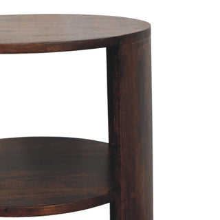 Caden Side Table Open Shelf Solid Mango Wood - top surface overhead
