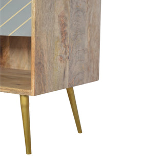 Storage view of Cement Inlay Bedside Table with Open Shelf | Oak-ish with open shelf shelf