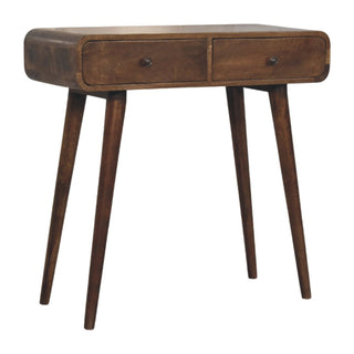 Classic Grey Rounded Console Table - top surface view