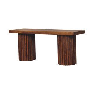 Cleo Dining Bench - fluted pedestal base detail close-up