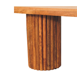Cleo Dining Bench Fluted Pedestal Mango Wood - product white background