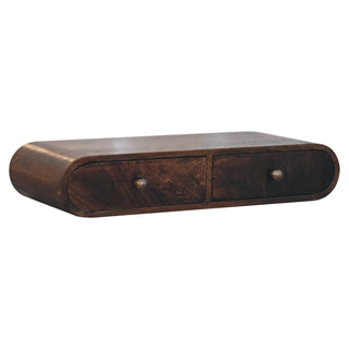 Cleo Wall Mounted Console Drawer California Walnut - side angle view
