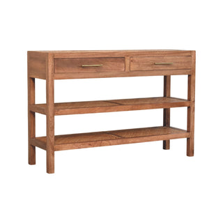 Cora Console Table - woven braided shelf detail close-up
