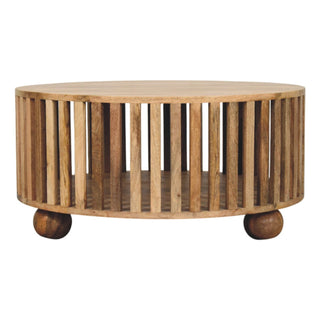 Cove Round Coffee Table - top surface overhead flat lay
