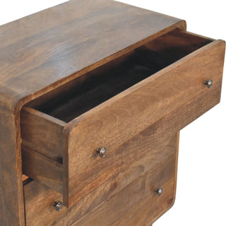 Curve Edge 3 Drawer Chest - wood grain close-up