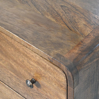 Curve Edge 3 Drawer Chest - curved edge corner detail