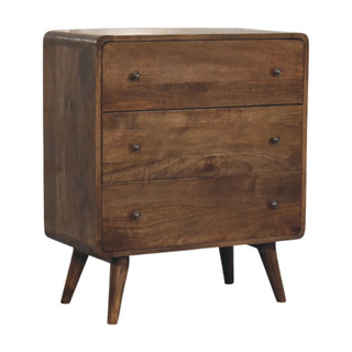 Curve Edge 3 Drawer Chest - all drawers closed front detail
