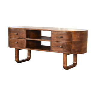 Deco TV Media Unit Natural Oak - side angle view