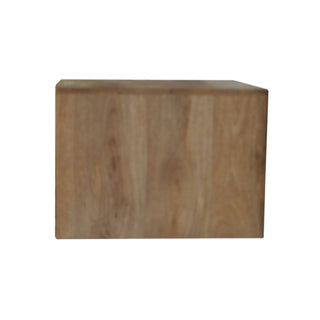 Top view of Floating Gold Dice Pattern Bedside Table | Wall-Mounted, showing the storage shape and furniture finish