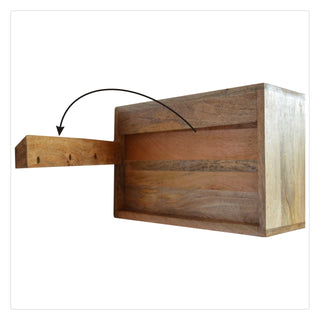 Rear angle view of Floating Gold Dice Pattern Bedside Table | Wall-Mounted