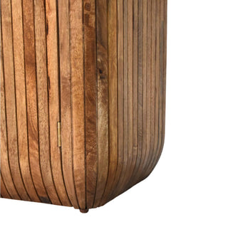 Top view of Fluted Curve Cabinet, showing the storage shape and furniture finish