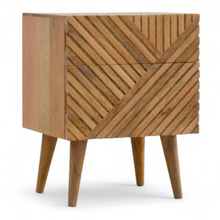 French Style Solid Wood Nightstand Lille 2-Drawer - drawer open detail