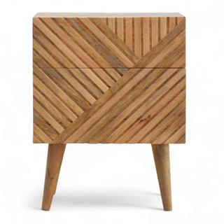 French Style Solid Wood Nightstand Lille 2-Drawer - front view