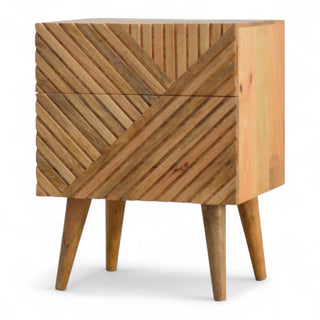 French Style Solid Wood Nightstand Lille 2-Drawer - top surface view