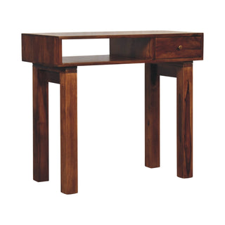 Hadley Writing Desk Sheesham Wood - side angle view