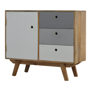 Halo Sideboard Cabinet Two-Tone Grey - side angle view