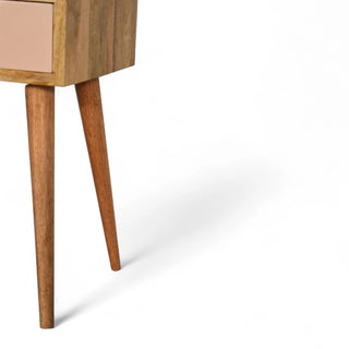 Hand-Painted Solid Wood Nightstand Mini Multicolor - lifestyle bedroom