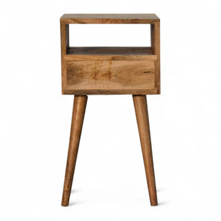 Hand-Painted Solid Wood Nightstand Mini Multicolor - rear profile view