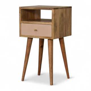 Hand-Painted Solid Wood Nightstand Mini Multicolor - product white background