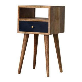 Hand-Painted Solid Wood Nightstand Mini Navy Blue - dimensions scale