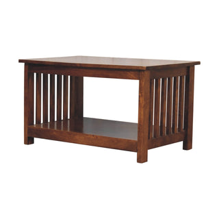Harlow Coffee Table Mission Slat - top surface overhead flat lay