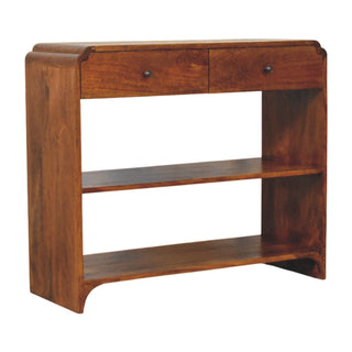 Harlow Console Table Chestnut - side angle view
