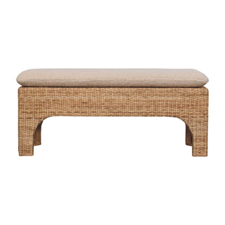 Harmony Rattan Bench Wicker Panel Cushioned Seat - front view