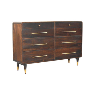 Front view of Hudson 8 Drawer Dresser, showing the storage front, hardware and finish