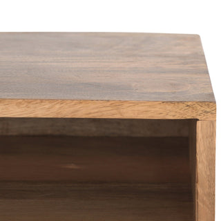 Norda Writing Desk Mango Wood Dual Open Shelves With Tapered Legs