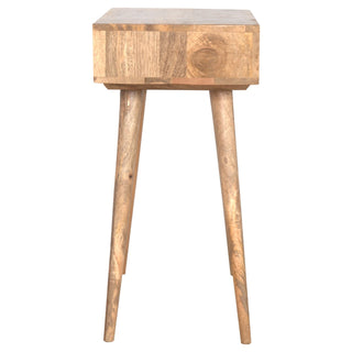 Norda Writing Desk Mango Wood Dual Open Shelves With Tapered Legs