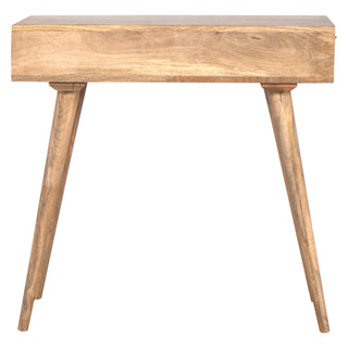 Norda Writing Desk Mango Wood Dual Open Shelves With Tapered Legs