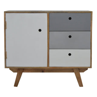 Halo Sideboard Cabinet Two-Tone Grey Hand-Painted Door & Drawers
