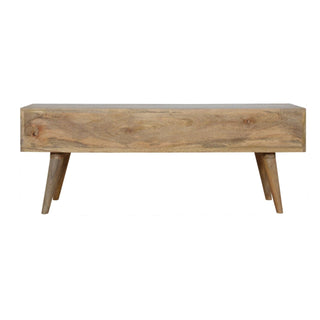 Trio Media Unit Oak Mango Wood Three Drawers Hand Spray-Painted Tri-Tone Grey with Nordic Legs