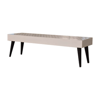 Side angle view of Kenzo Coffee Table Solid Mango Wood Black Geometric Print Top Nordic Legs