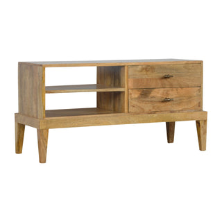 Koda Media Unit Raw Oak - side angle view