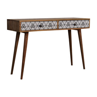 Lune Console Table Triangular Print - side angle view