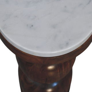 Marble Top Bulla Side Table - lifestyle living room setting