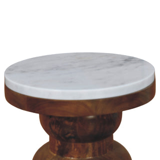 Marble Top Bulla Side Table - bulla leg silhouette detail
