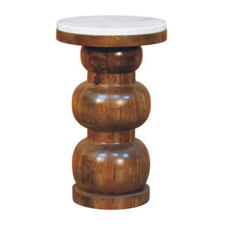 Marble Top Bulla Side Table - front view