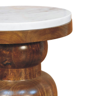 Marble Top Bulla Side Table - marble top surface detail close-up