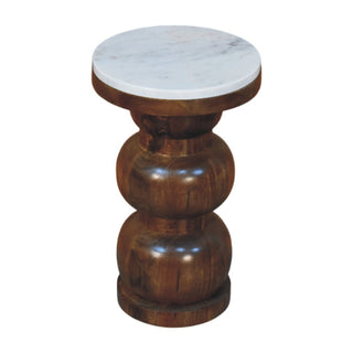 Marble Top Bulla Side Table - top surface overhead flat lay