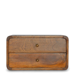 Mid-Century Floating Nightstand Curved Chestnut - product white background