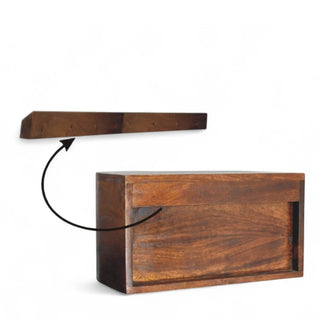 Mid-Century Floating Nightstand Lunar 2-Drawer Design - floating installation